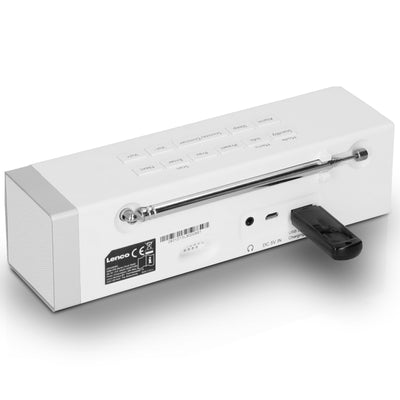 Lenco CR-630WH - Radio-réveil stéréo DAB+/FM avec connexion USB et entrée AUX - Blanc