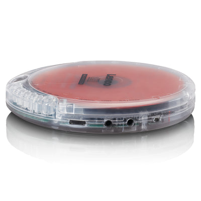 Lenco CD-202TR - Lecteur CD portable avec protection contre les chocs - Transparent