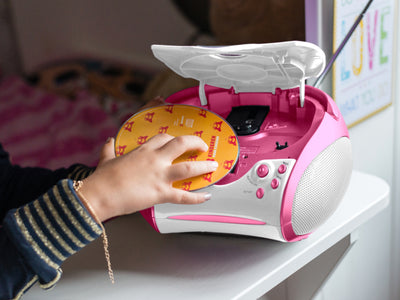 Lenco SCD-24PK kids - Radio portable avec lecteur CD - Rose