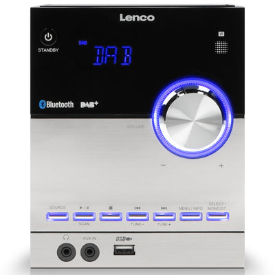 Lenco MC-150 - Chaîne stéréo avec radio DAB+/FM, lecteur CD, connexion Bluetooth® et prise USB - Noir