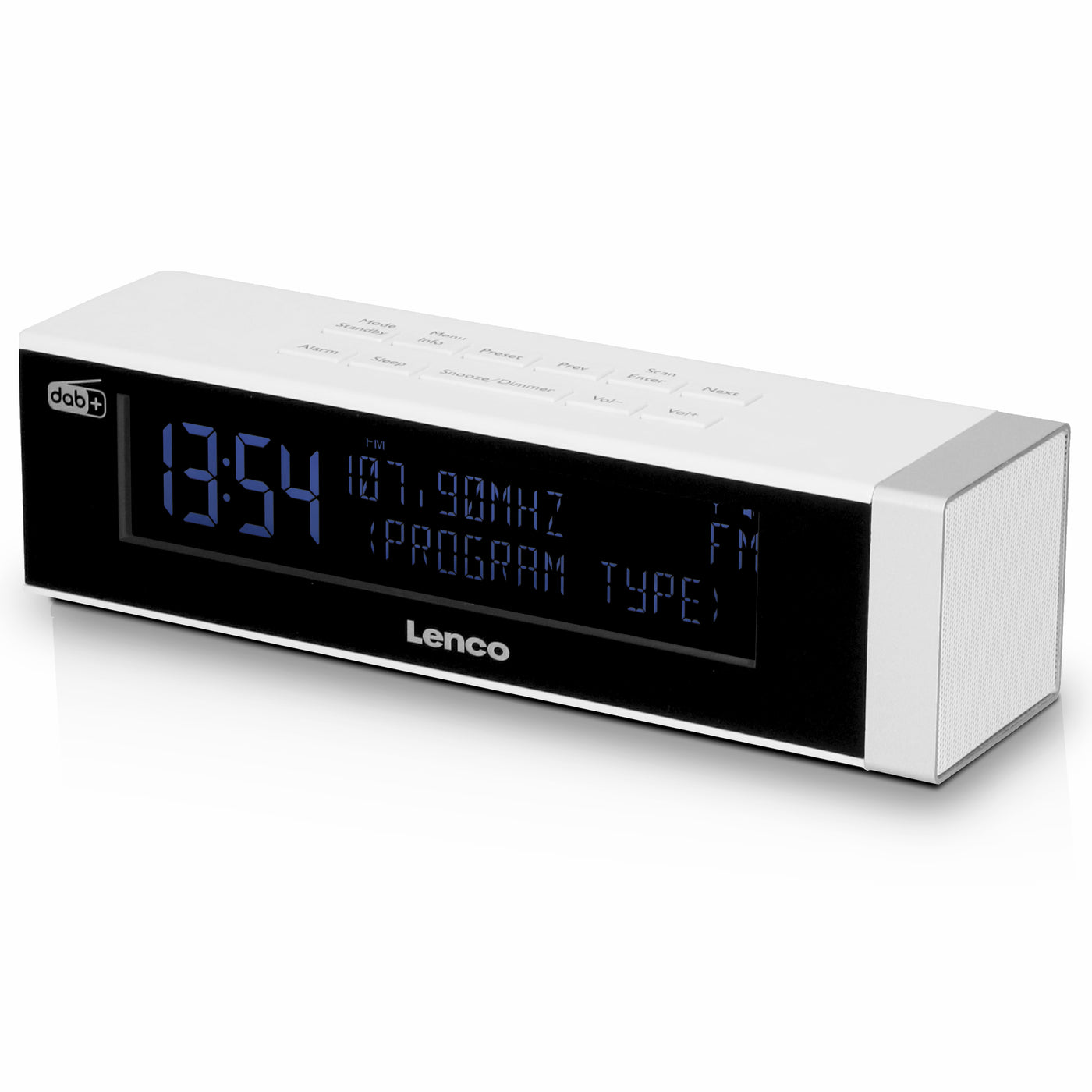 Lenco CR-630WH - Radio-réveil stéréo DAB+/FM avec connexion USB et entrée AUX - Blanc