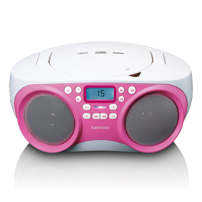 Lenco SCD-301PK - Radio / Lecteur CD portatif - Rose