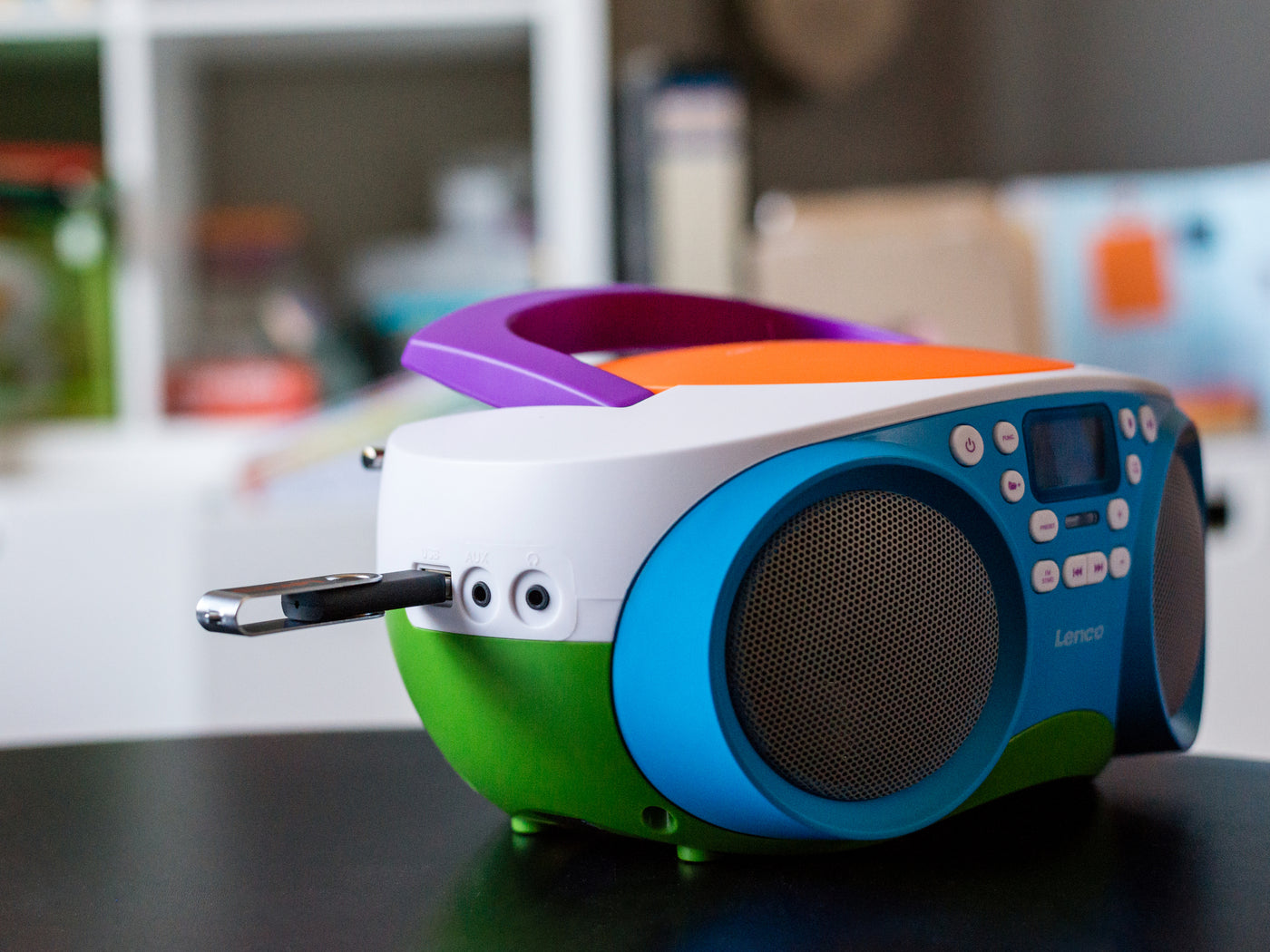 Radio portable lecteur cd et cassette enfants lenco multicolore
