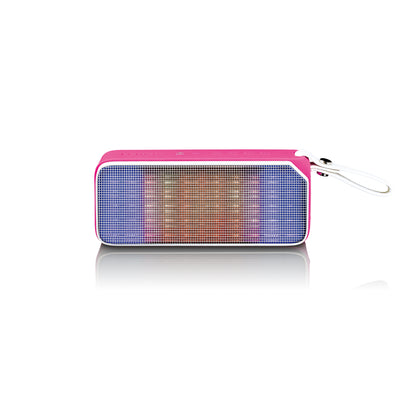 Lenco BT-191PK - Enceinte Bluetooth® étanche aux projections d'eau avec effets lumineux - Rose