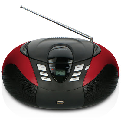 Lenco SCD-37 USB Red - Radio FM et lecteur CD/USB portable - Rouge