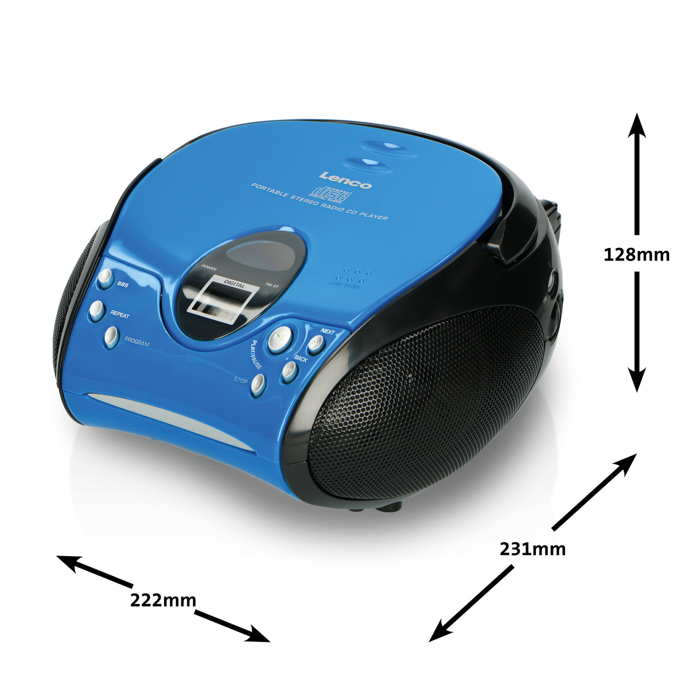 Lenco SCD-24 Blue/Black - Radio portable avec lecteur CD - Bleu-noir