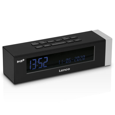 Lenco CR-630BK - Radio-réveil stéréo DAB+/FM avec connexion USB et entrée AUX - Noir