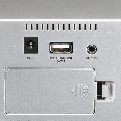 Lenco CR-520SI - Radio-réveil FM stéréo avec port USB - Argent