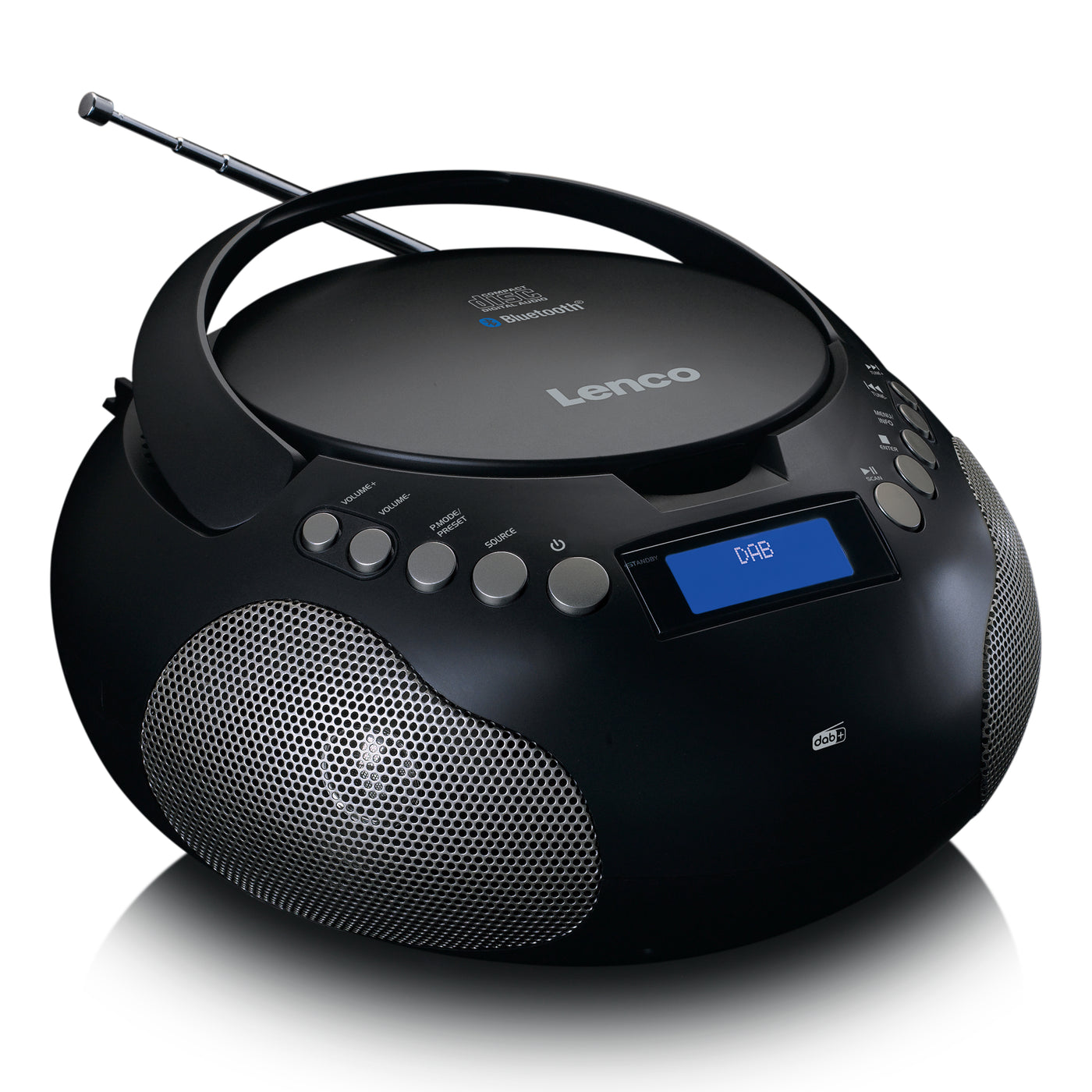 Lenco SCD-341BK - Radio stéréo portable DAB+/ FM avec Bluetooth® - Radio alimentée par batterie ou par secteur