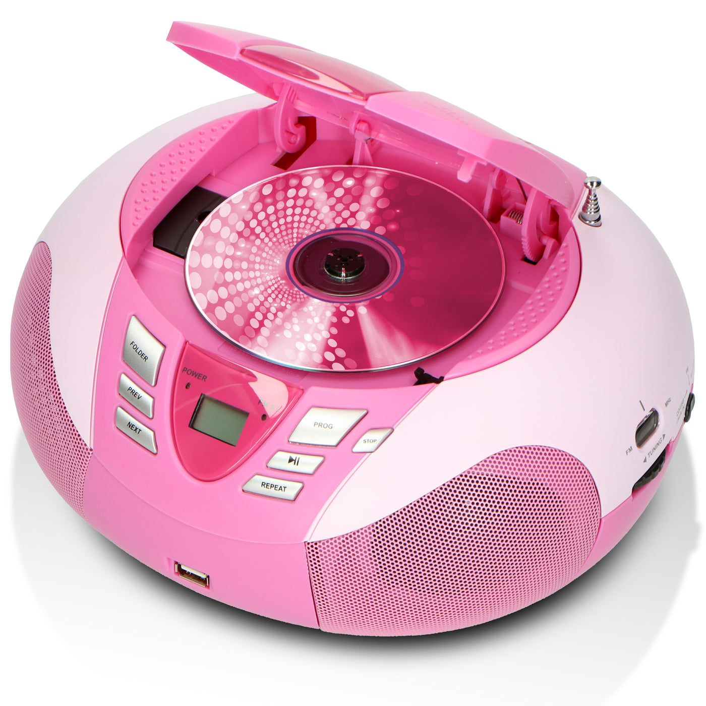 Lenco SCD-37 USB Pink - Radio FM et lecteur CD/USB portable - Rose