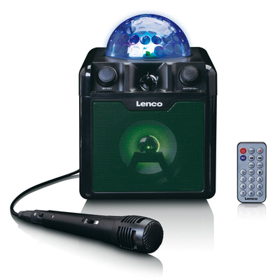 Lenco BTC-055BK - Set karaoké Bluetooth® avec boule disco