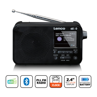 Lenco PDR-036BK - Radio DAB+/FM avec Bluetooth® - Noir