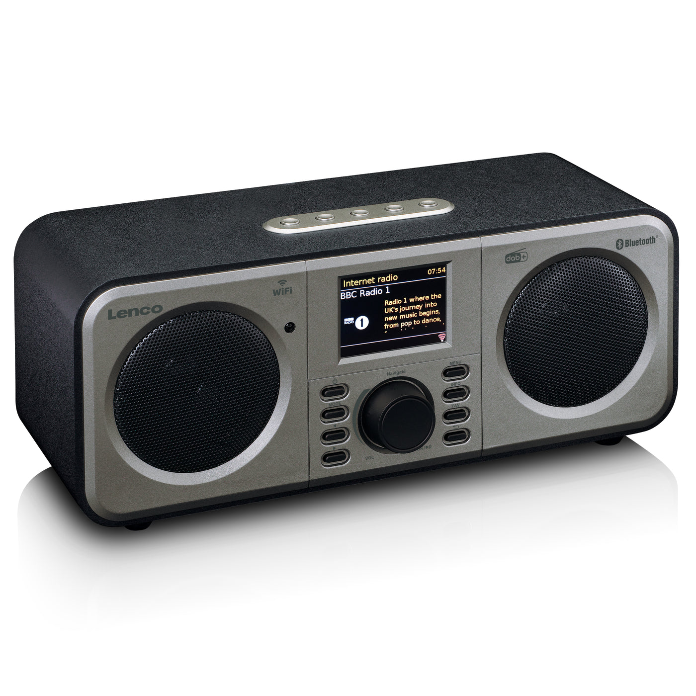 Lenco DIR-140BK - Radio Internet stéréo avec DAB+/FM et Bluetooth® - Noir