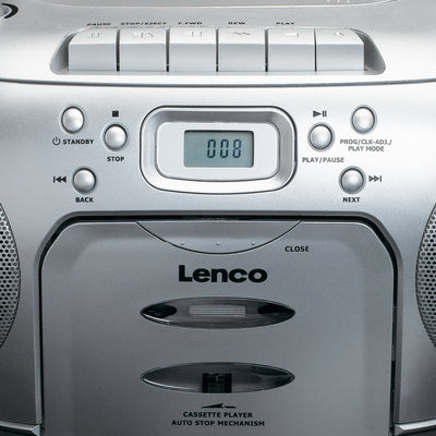 Lenco SCD-420SI - Lecteur CD/radio FM stéréo portable - Argent