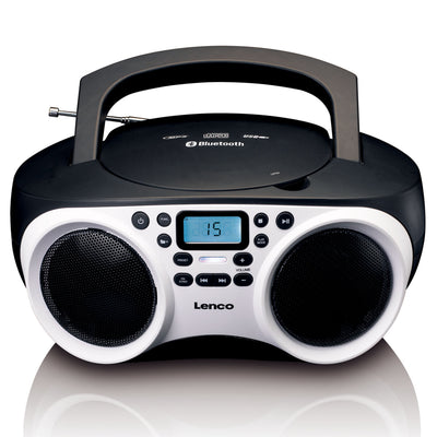Lenco SCD-501WH - Radio FM et lecteur CD/USB portable avec Bluetooth® - Blanc