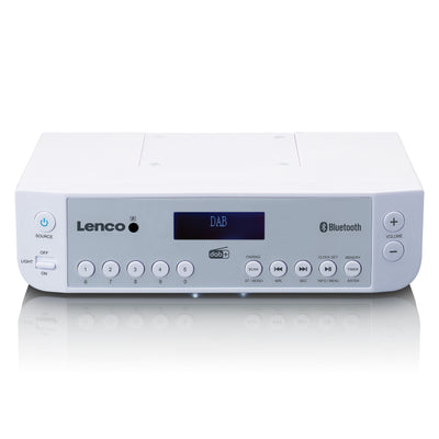 Lenco KCR-200WH - Radio de cuisine DAB+/FM avec Bluetooth®, éclairage et minuteur - Blanc