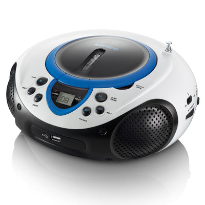Lenco SCD-38 USB Blue - Radio FM et lecteur CD/USB portable - Bleu