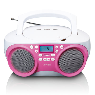 Lenco SCD-301PK - Radio / Lecteur CD portatif - Rose