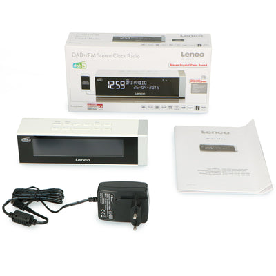 Lenco CR-630WH - Radio-réveil stéréo DAB+/FM avec connexion USB et entrée AUX - Blanc