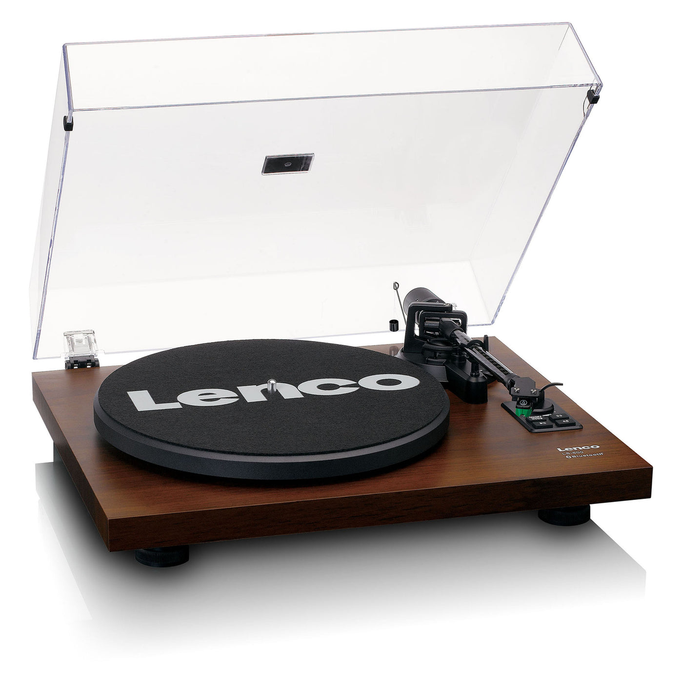 Lenco LS-600WA -Tourne-disque avec amplificateur intégré et Bluetooth® plus 2 haut-parleurs externes - Noyer