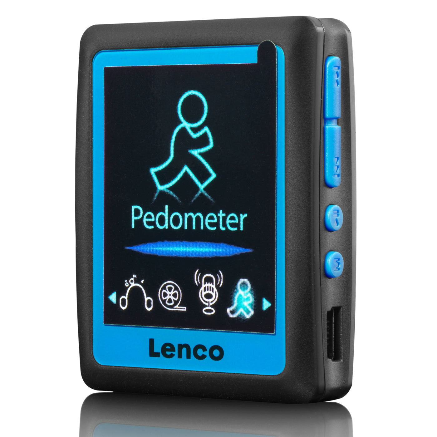 Lenco PODO-152 Blue - Lecteur MP3/MP4 avec podomètre et mémoire de 4 Go - Bleu