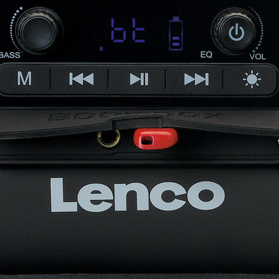 Lenco SPR-200BK - Enceinte Bluetooth® étanche avec radio FM, lecteur USB/micro SD et effets lumineux - Noir