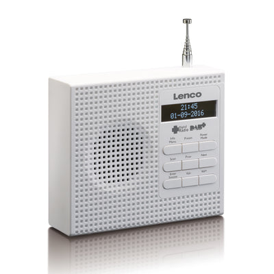 Lenco PDR-020WH - Radio DAB+/FM portable avec fonction réveil - Blanc