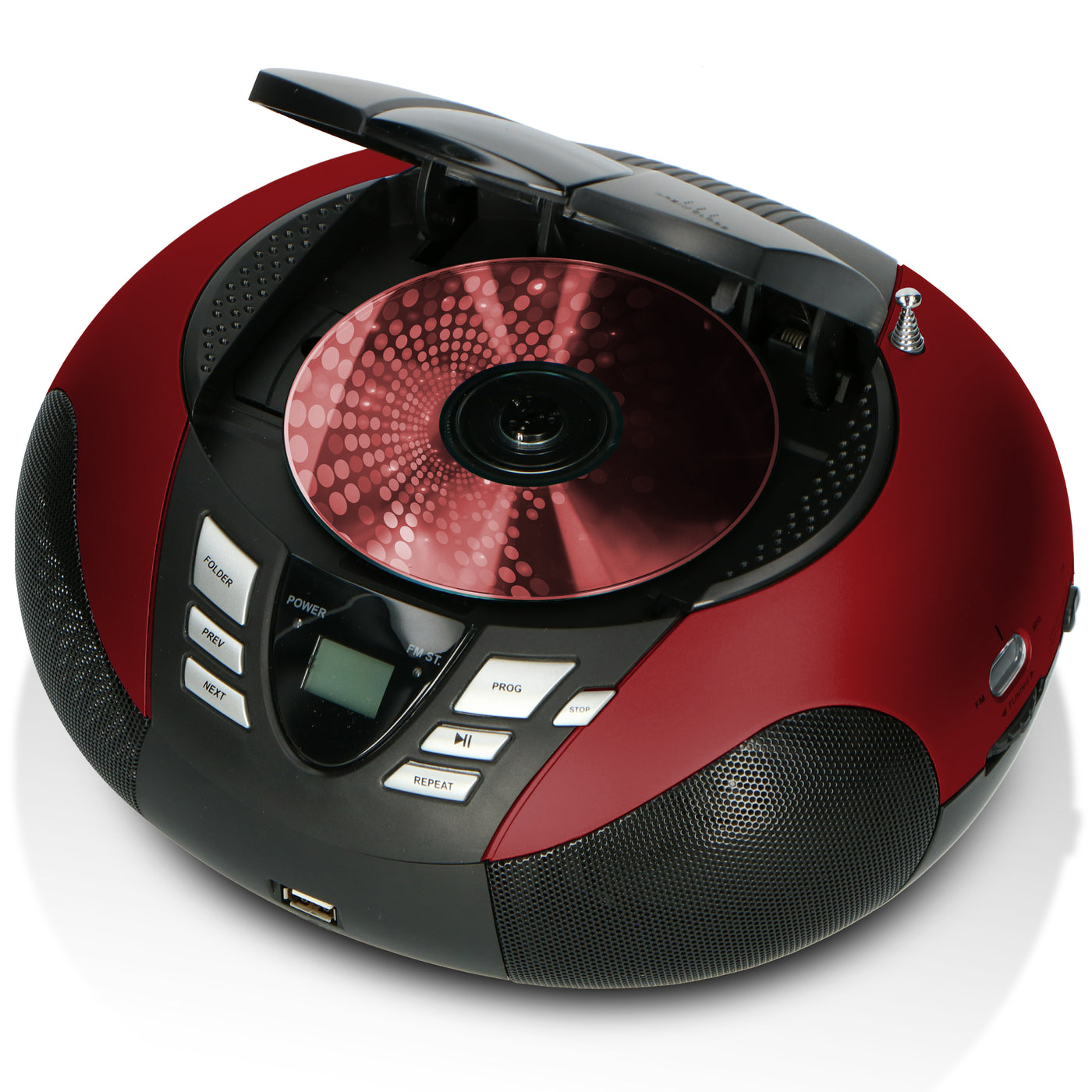 Lenco SCD-37 USB Red - Radio FM et lecteur CD/USB portable - Rouge