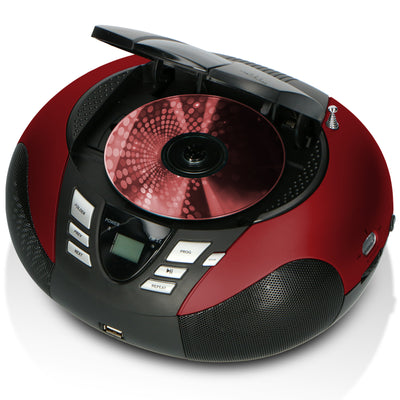 Lenco SCD-37 USB Red - Radio FM et lecteur CD/USB portable - Rouge