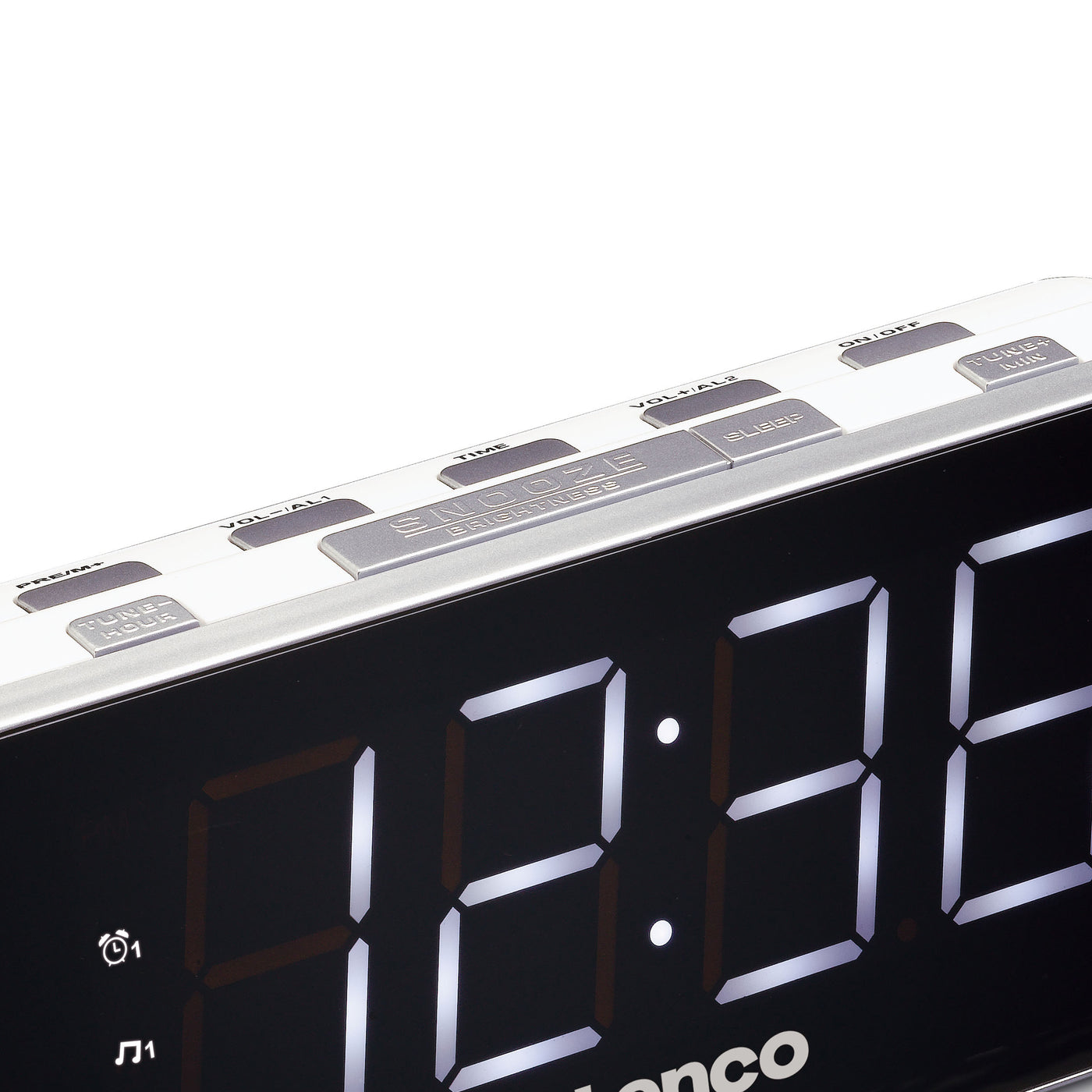 Lenco CR-18 White - Radio-réveil écran LED de 1,8 pouce - Blanc