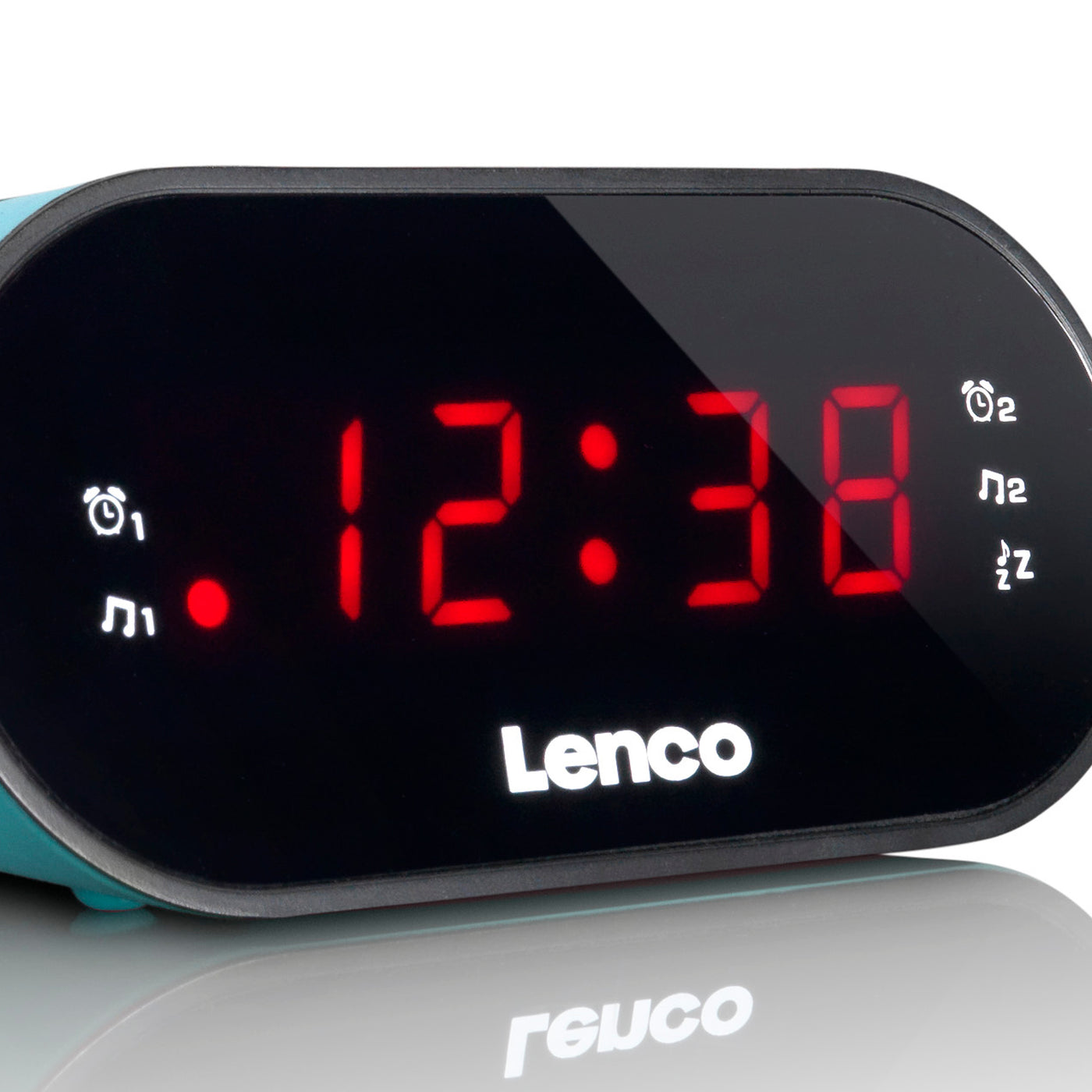 Lenco CR-07 Blue - Radio-réveil FM avec minuterie de sommeil et fonction d’alarme double - Bleu