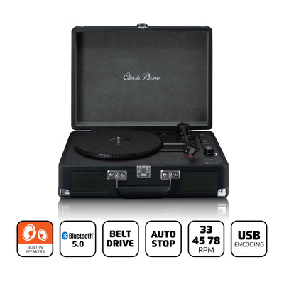 Lenco TT-115BK - Platine vinyle Bluetooth® avec enceintes intégrées, noire