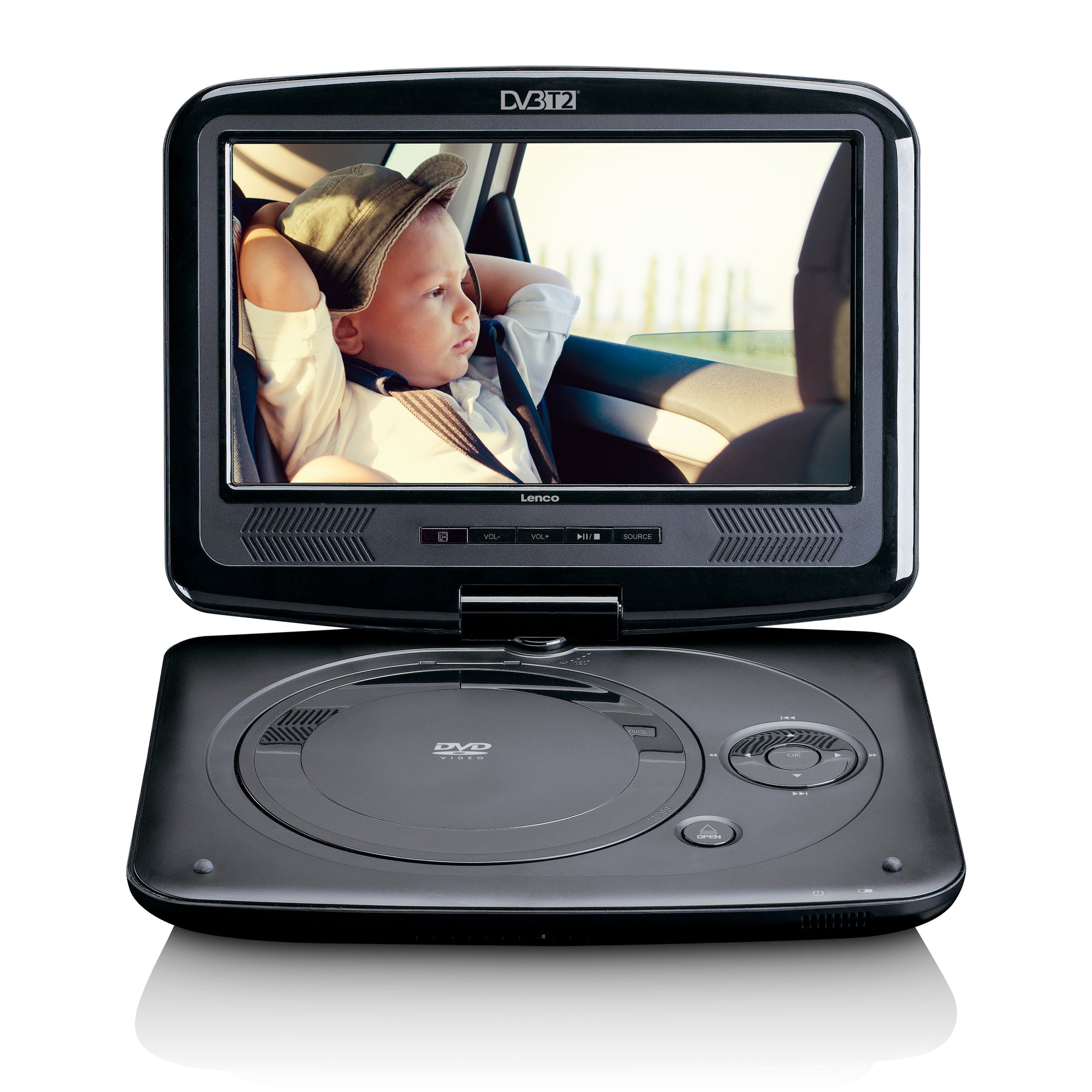 Lecteur DVD portable de 9 avec récepteur DVB-T2 Lenco DVP-9413