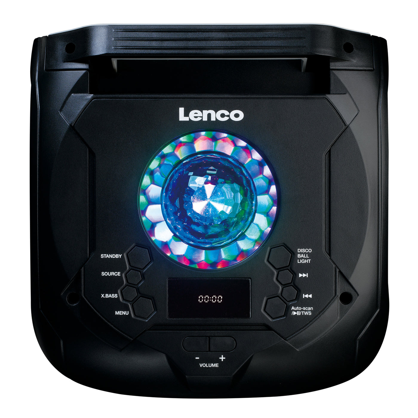 Lenco - PA-260BK - Enceinte, jeu de lumières frontal en boule disco