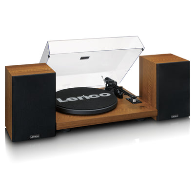 Lenco LS-480WD - Platine vinyle Bluetooth® avec deux haut-parleurs externes et 2 x 30 watts RMS, bois