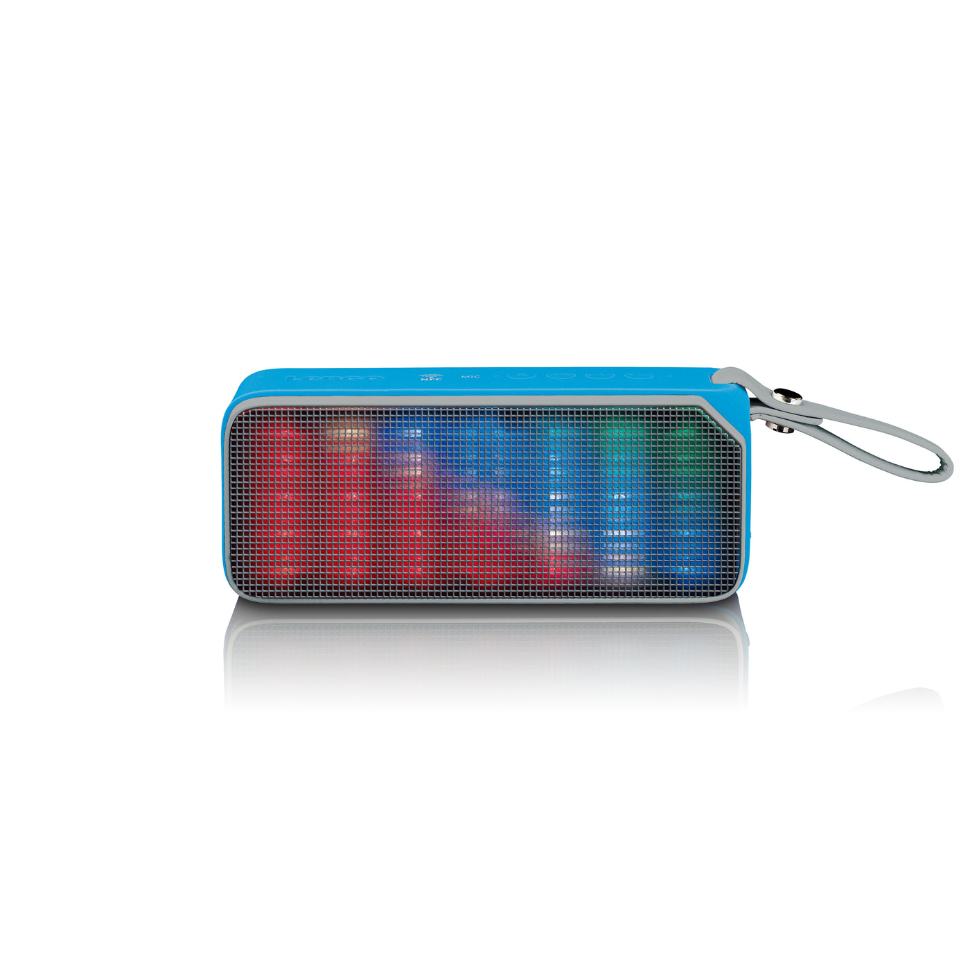 Lenco BT-191BU - Enceinte Bluetooth® étanche aux projections d'eau avec effets lumineux - Bleu