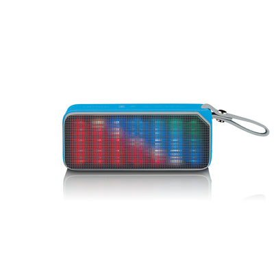 Lenco BT-191BU - Enceinte Bluetooth® étanche aux projections d'eau avec effets lumineux - Bleu