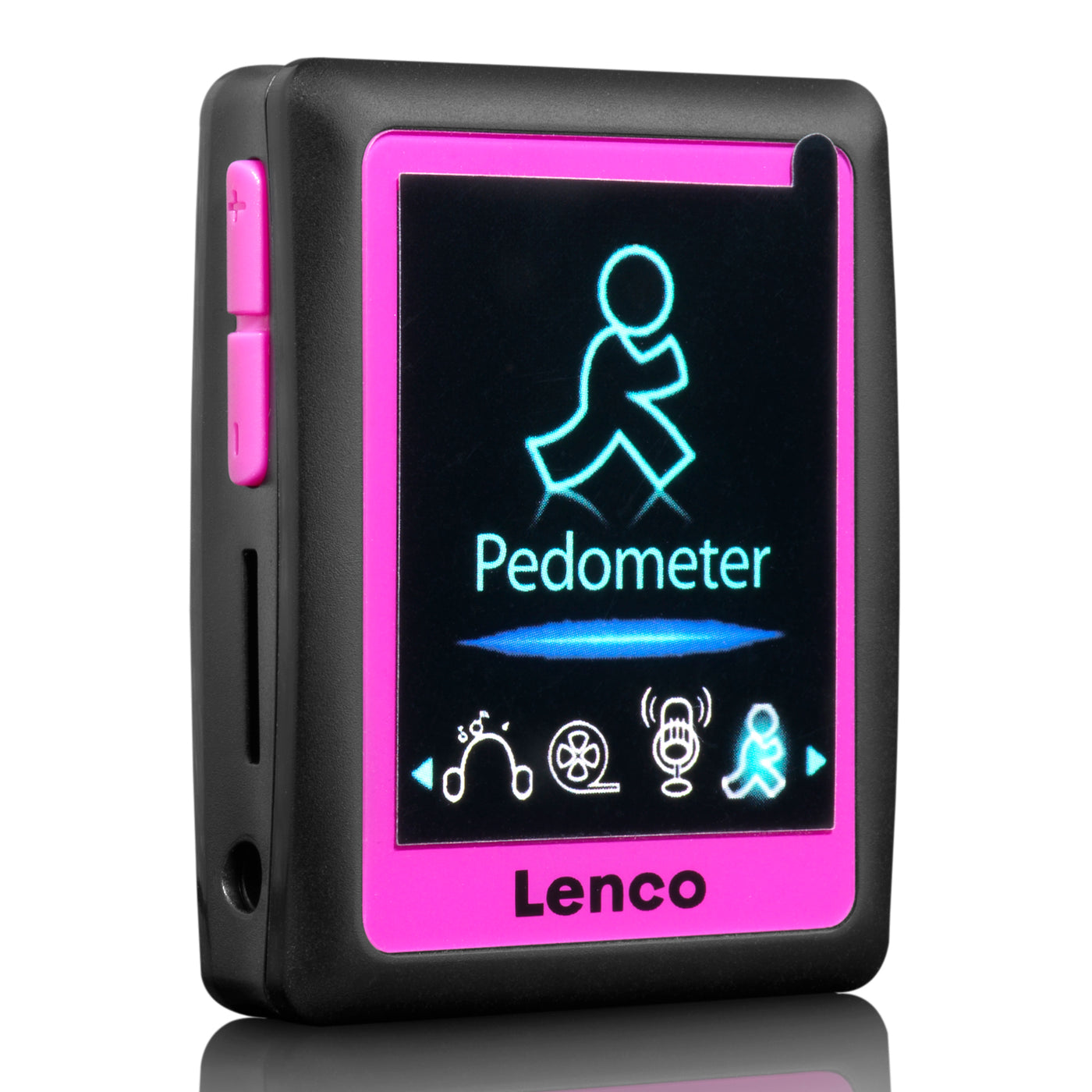 Lenco PODO-152 Pink - Lecteur MP3/MP4 avec podomètre et mémoire de 4 Go - Rose