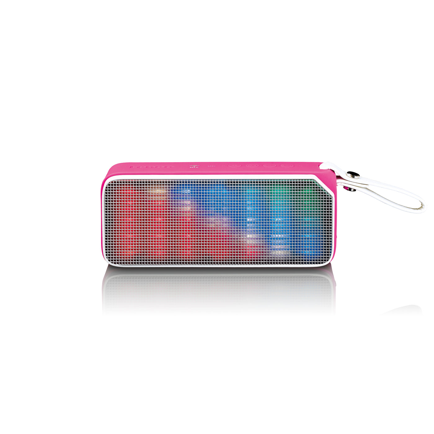 Lenco BT-191PK - Enceinte Bluetooth® étanche aux projections d'eau avec effets lumineux - Rose