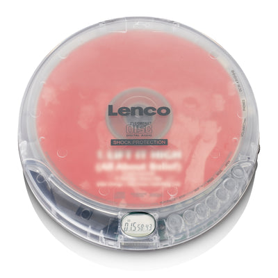 Lenco CD-202TR - Lecteur CD portable avec protection contre les chocs - Transparent