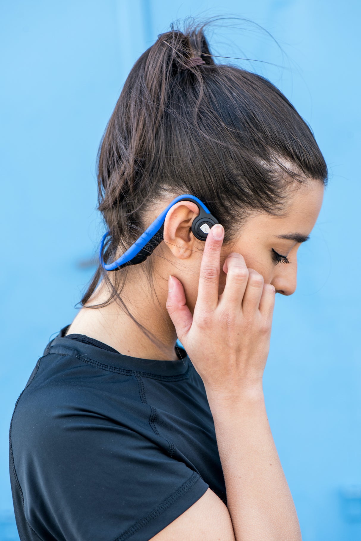 Lenco BCH-1000BU - Casque Bluetooth® à conduction osseuse, bleu