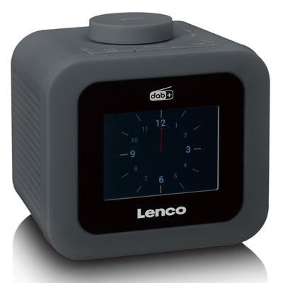 Lenco CR-620GY - Radio-réveil DAB+/FM avec écran couleur - Gris