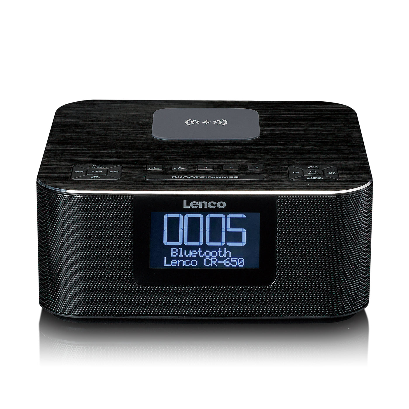 Lenco CR-650BK - Radio-réveil DAB+/ FM avec fonction Bluetooth® et chargeur sans fil, noir