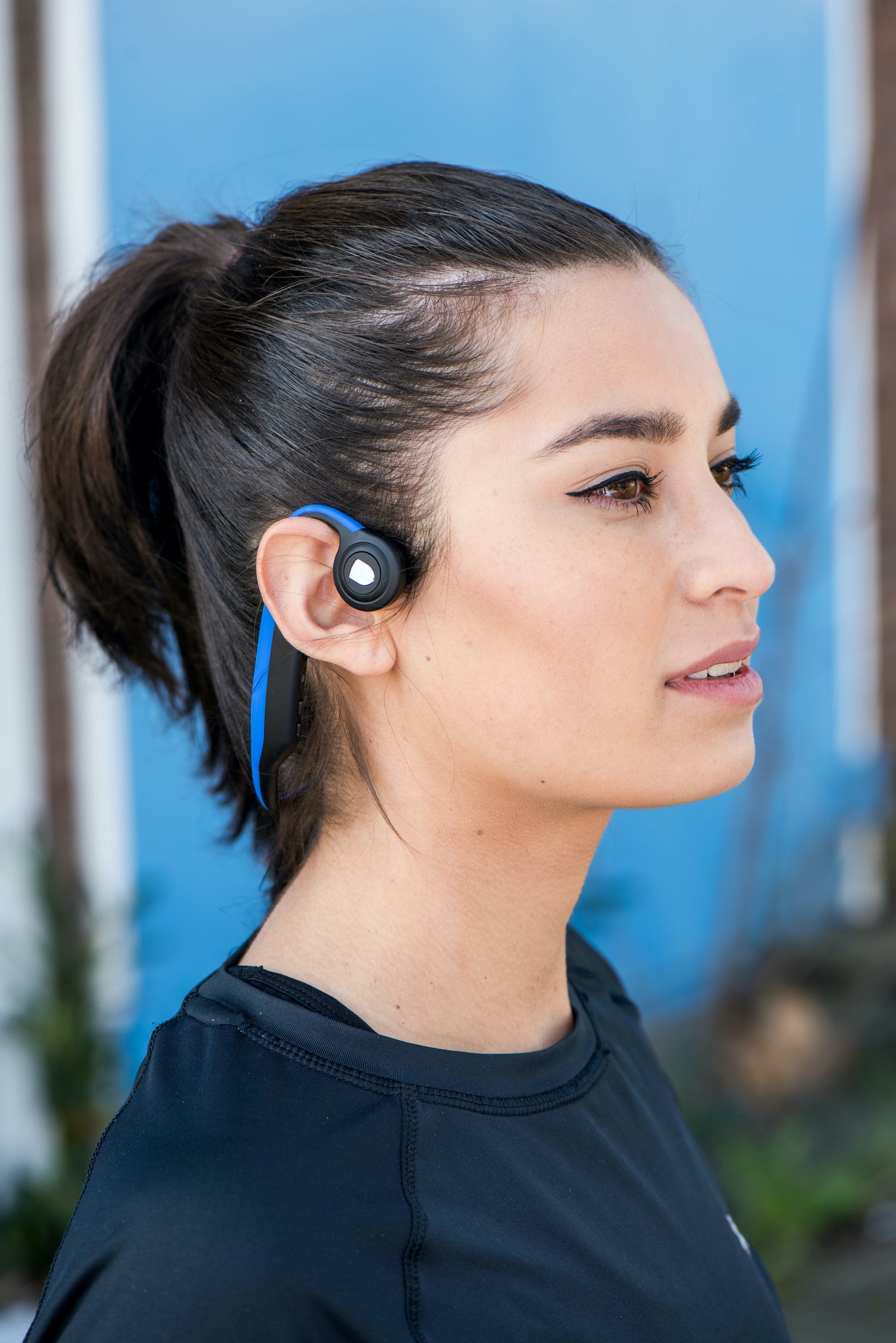 Lenco BCH-1000BU - Casque Bluetooth® à conduction osseuse, bleu