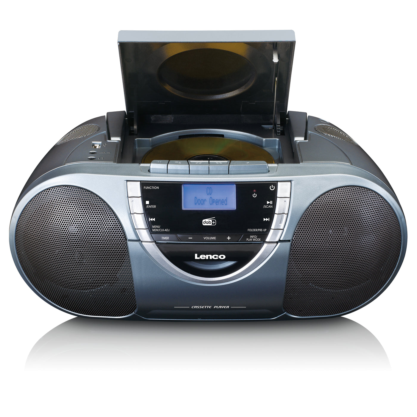 Lenco SCD-6800GY - Boombox avec radio DAB+, FM et lecteur CD/ MP3