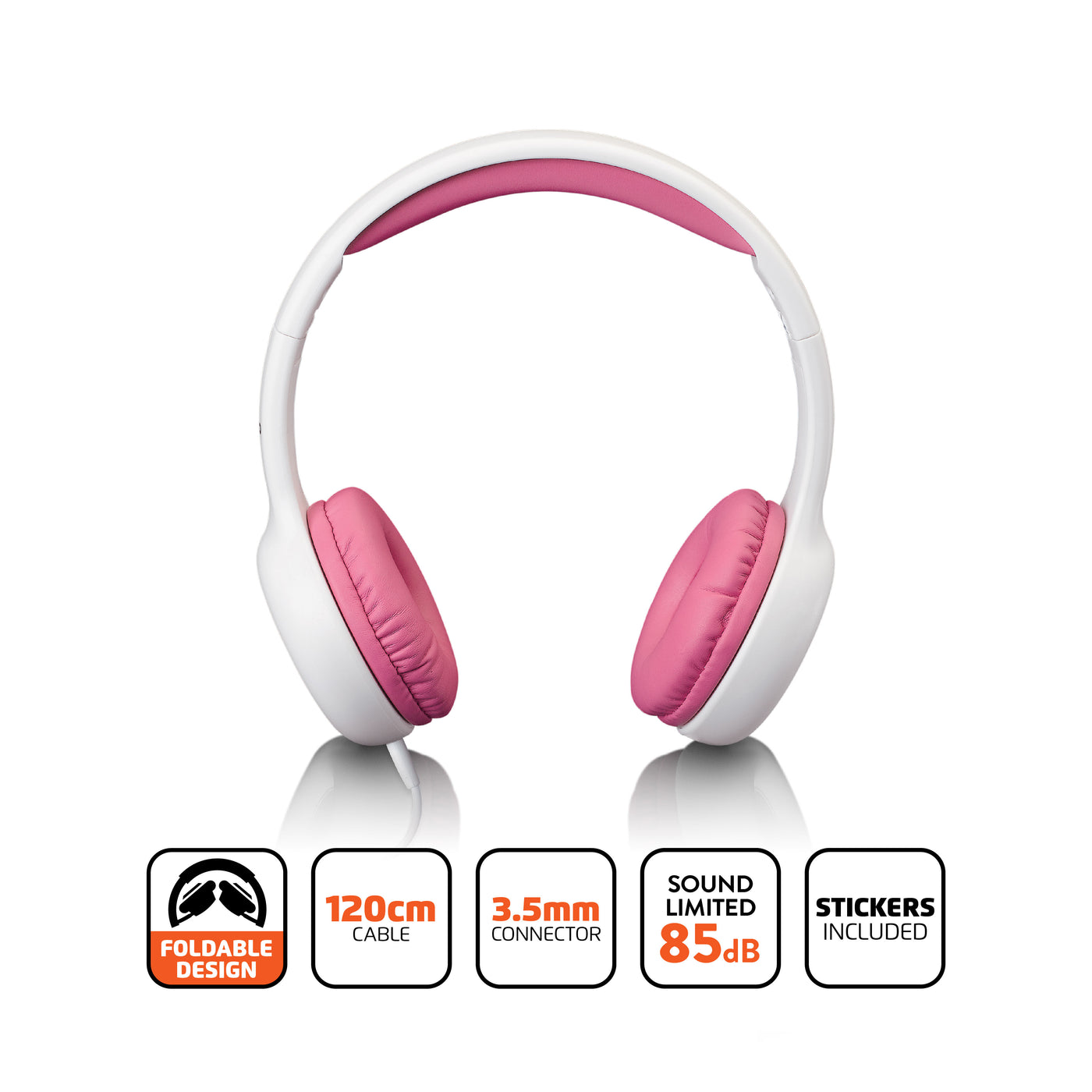 Lenco HP-010PK - Casque pour enfants, rose