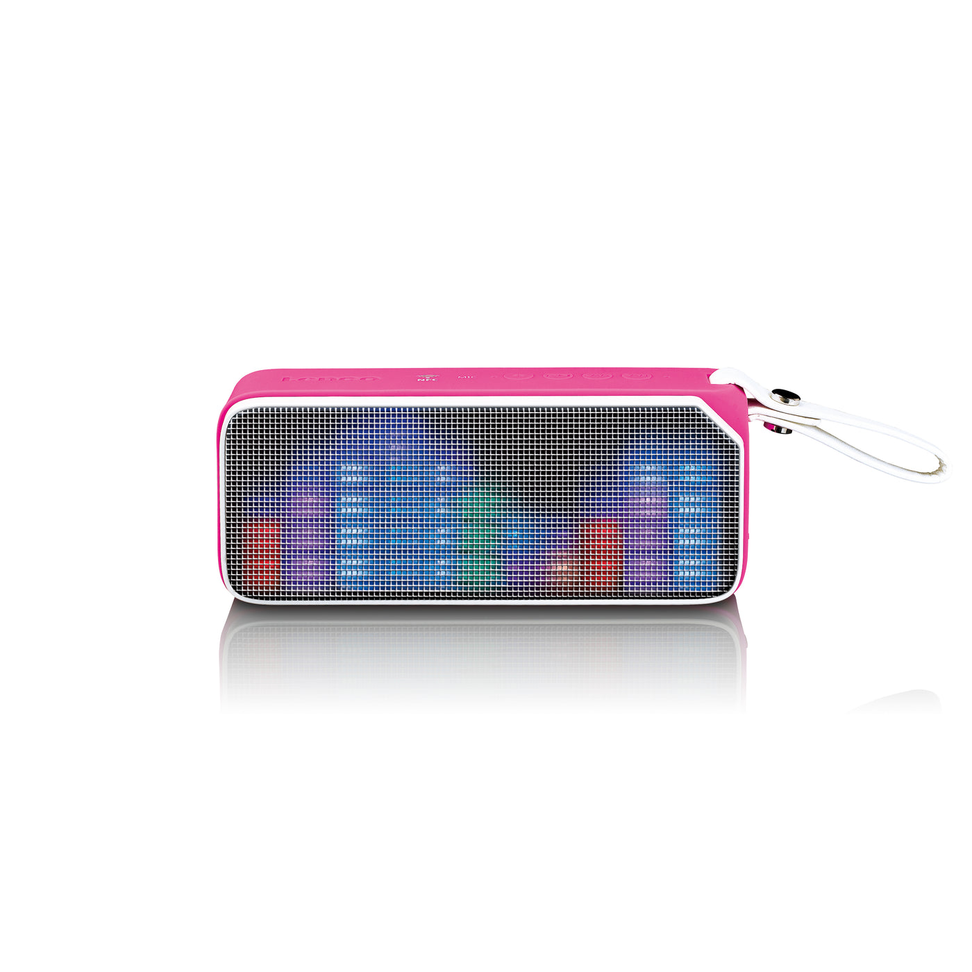 Lenco BT-191PK - Enceinte Bluetooth® étanche aux projections d'eau avec effets lumineux - Rose