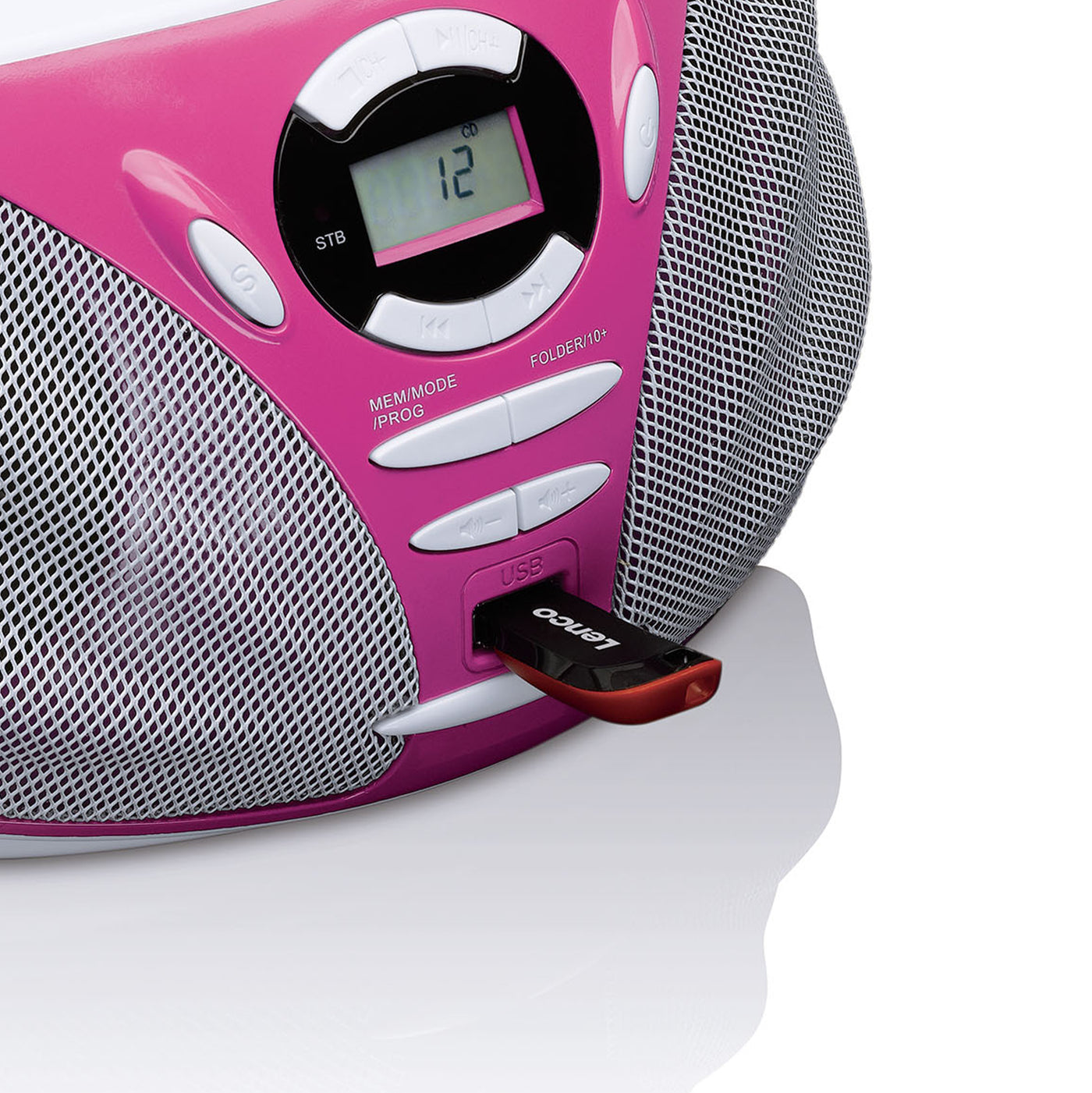 Lenco SCD-300PK - Radio/lecteur CD avec lecteur MP3 et fonction USB - Rose