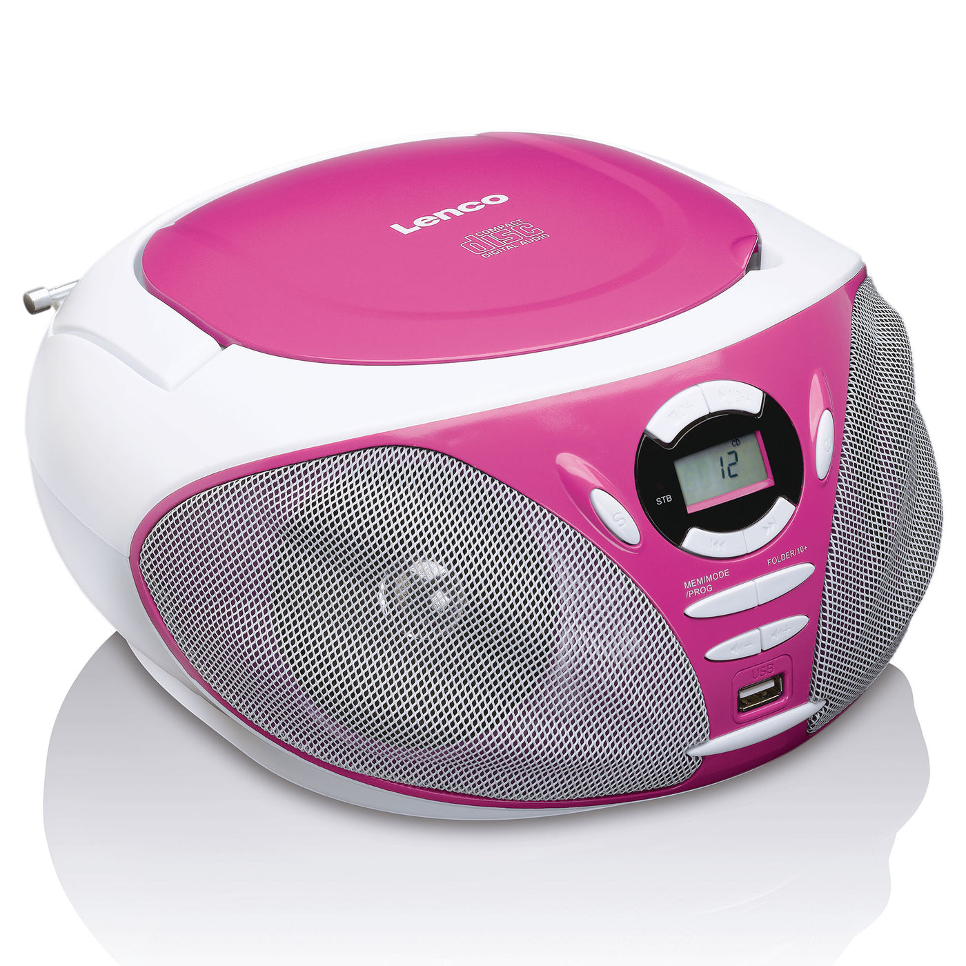 Lenco SCD-300PK - Radio/lecteur CD avec lecteur MP3 et fonction USB - Rose