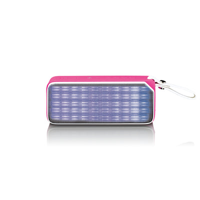 Lenco BT-191PK - Enceinte Bluetooth® étanche aux projections d'eau avec effets lumineux - Rose